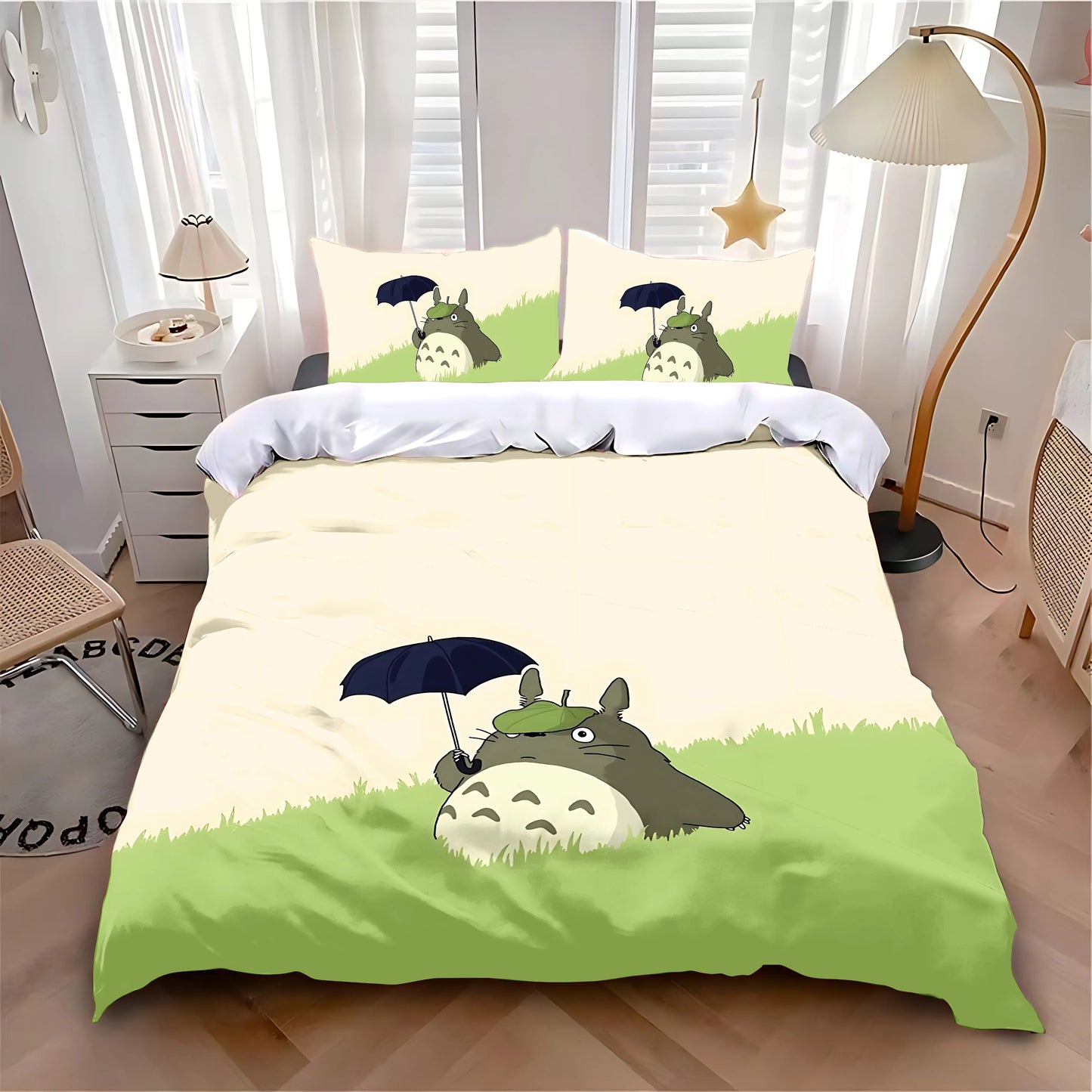 Duvet Cover Pillowcase Bedding Set Hot Anime Cute T-Totoroes Adult Boy Girl Bedroom Decoration Children Single Double Large Size