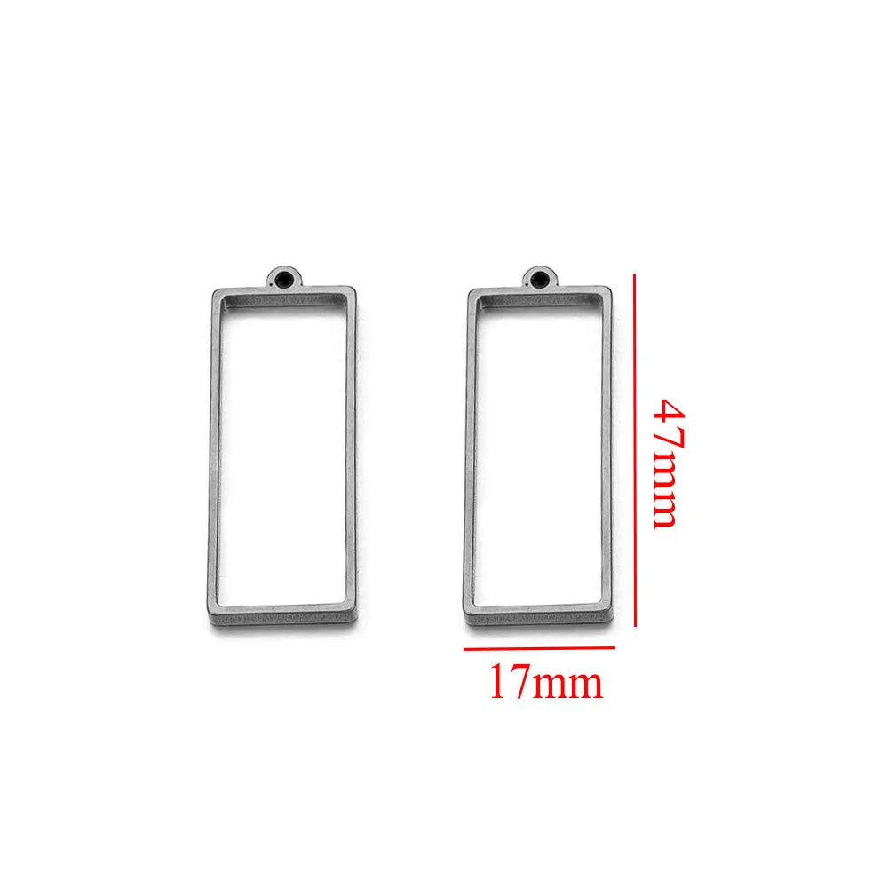10pcs Stainless Steel Geometric Metal Connector Charms Frames Base DIY Making Epoxy Resin UV Crystal Molds for Jewelry Necklaces
