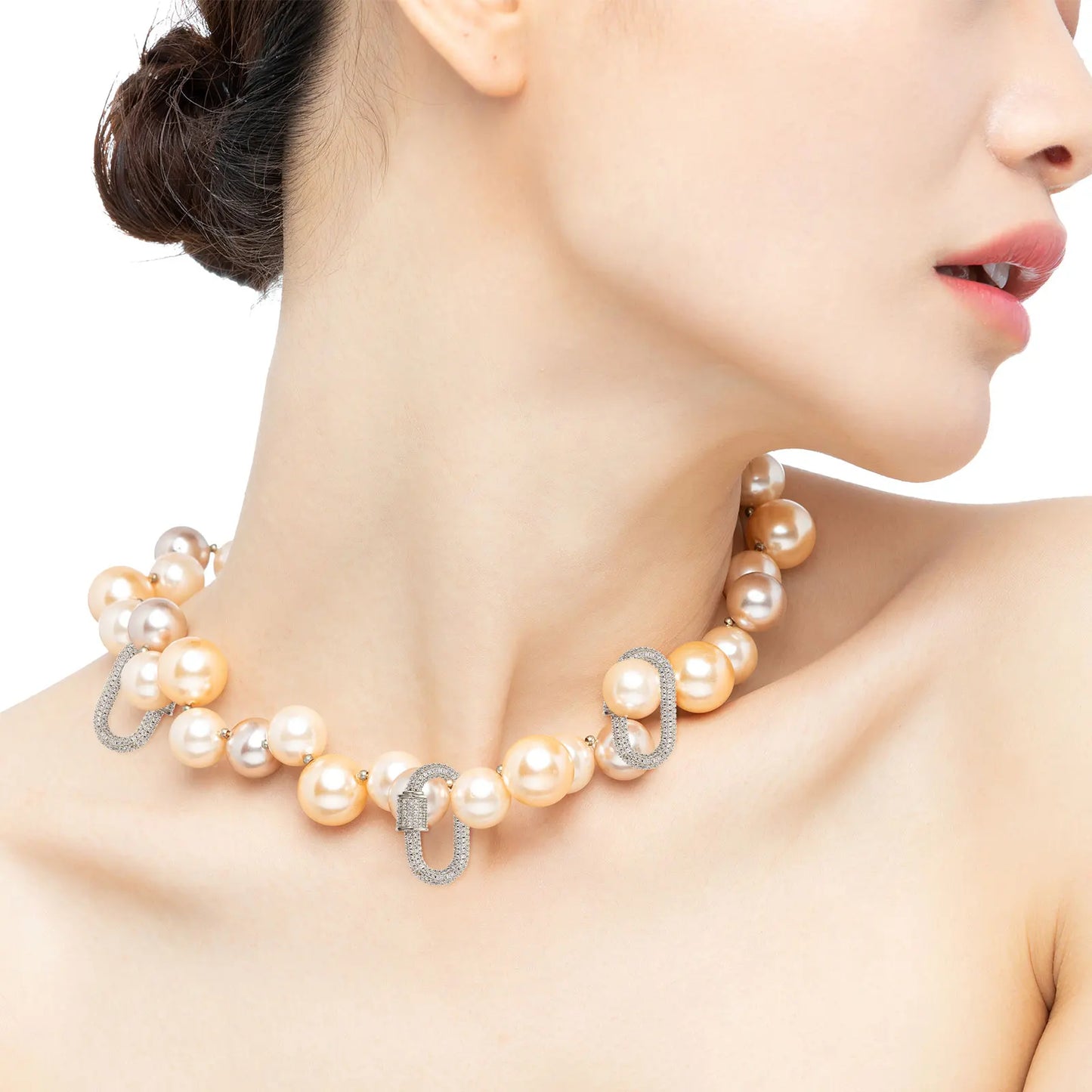 Jewelry Necklace Connecting Clasp Metal Chain Link Screw Lock DIY Rhinestone Lobster Clasp