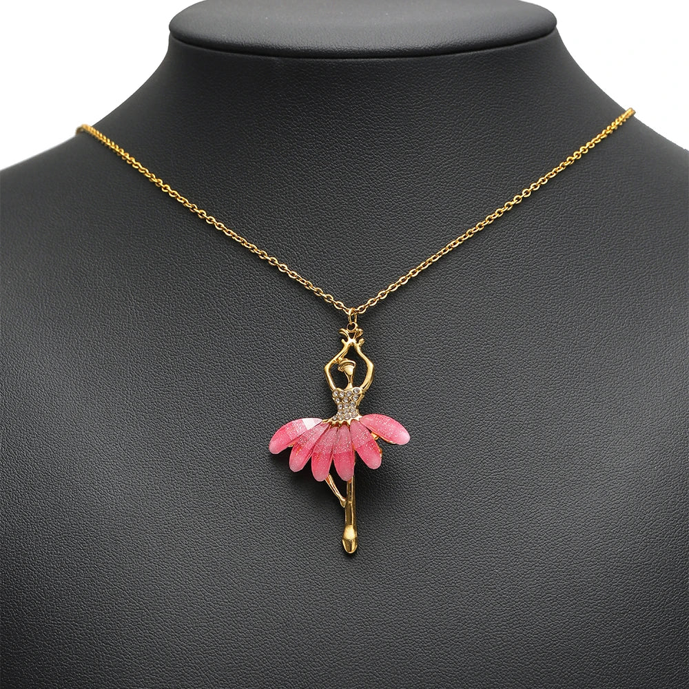 3pcs Stainless Steel Ballerina Pendants Luxury Rhinestone Charms Bulk for DIY Women Jewelry Making Necklace Bracelet Accessories