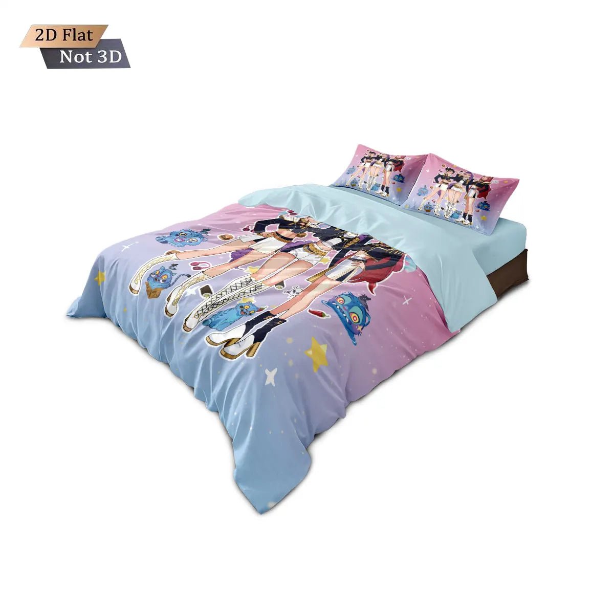 3PCS K-Pop Demon Hunters Printed Core less Down Duvet Cover Multi Size Bedding Decoration Machine Washable