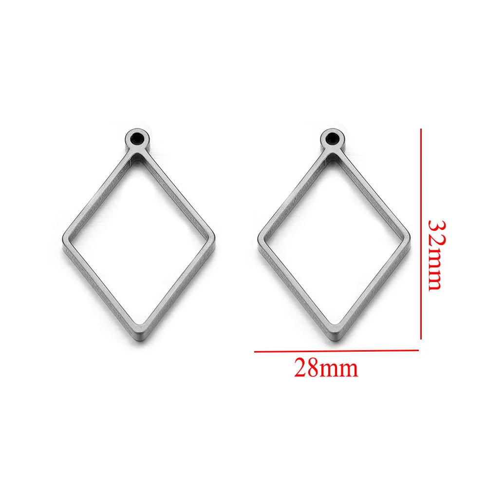 10pcs Stainless Steel Geometric Metal Connector Charms Frames Base DIY Making Epoxy Resin UV Crystal Molds for Jewelry Necklaces