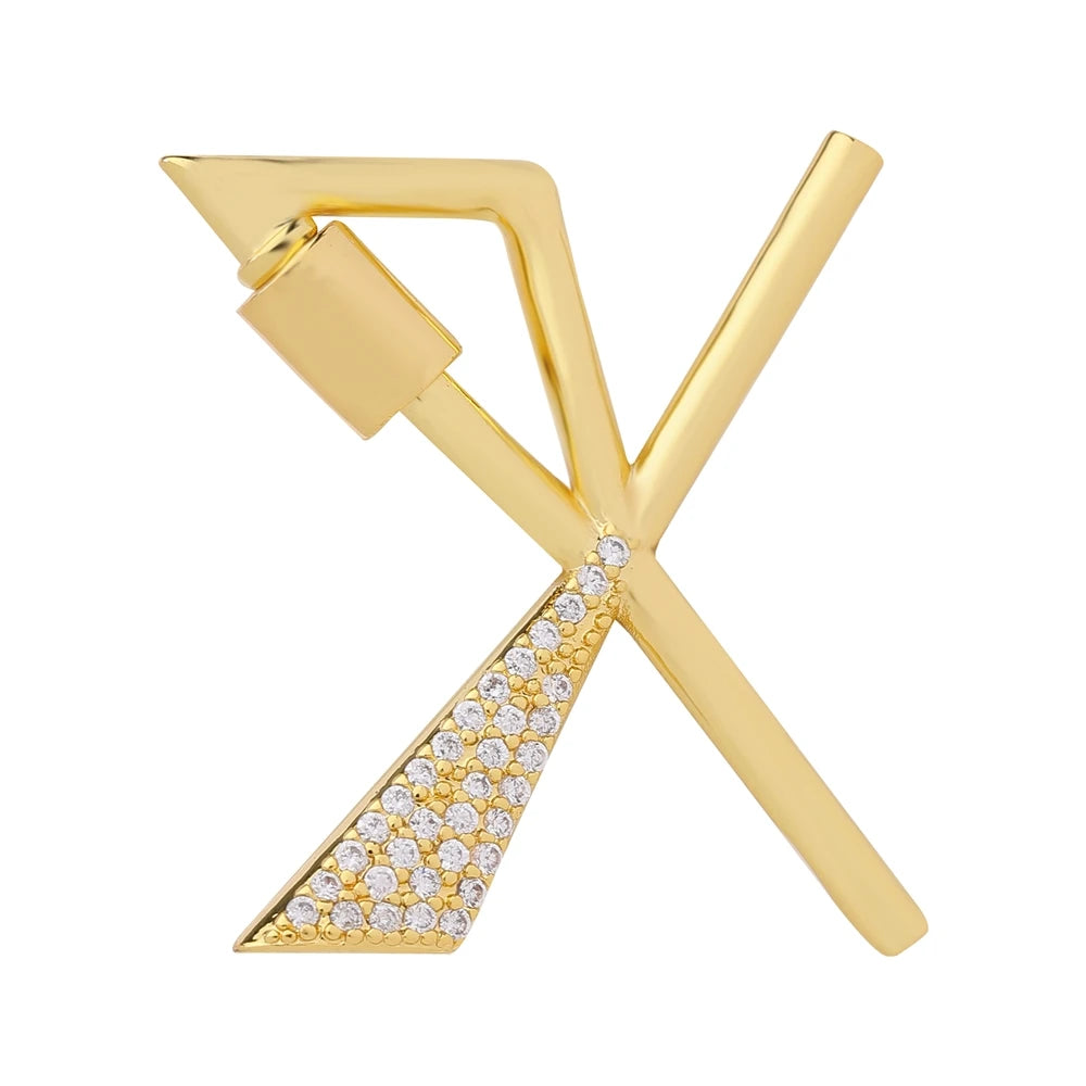 Juya 18K Gold Plated 26 Alphabet Letters Pendant Fasteners Bolt Carabiner Clasps For DIY Women Mesh Chains Name Jewelry Making