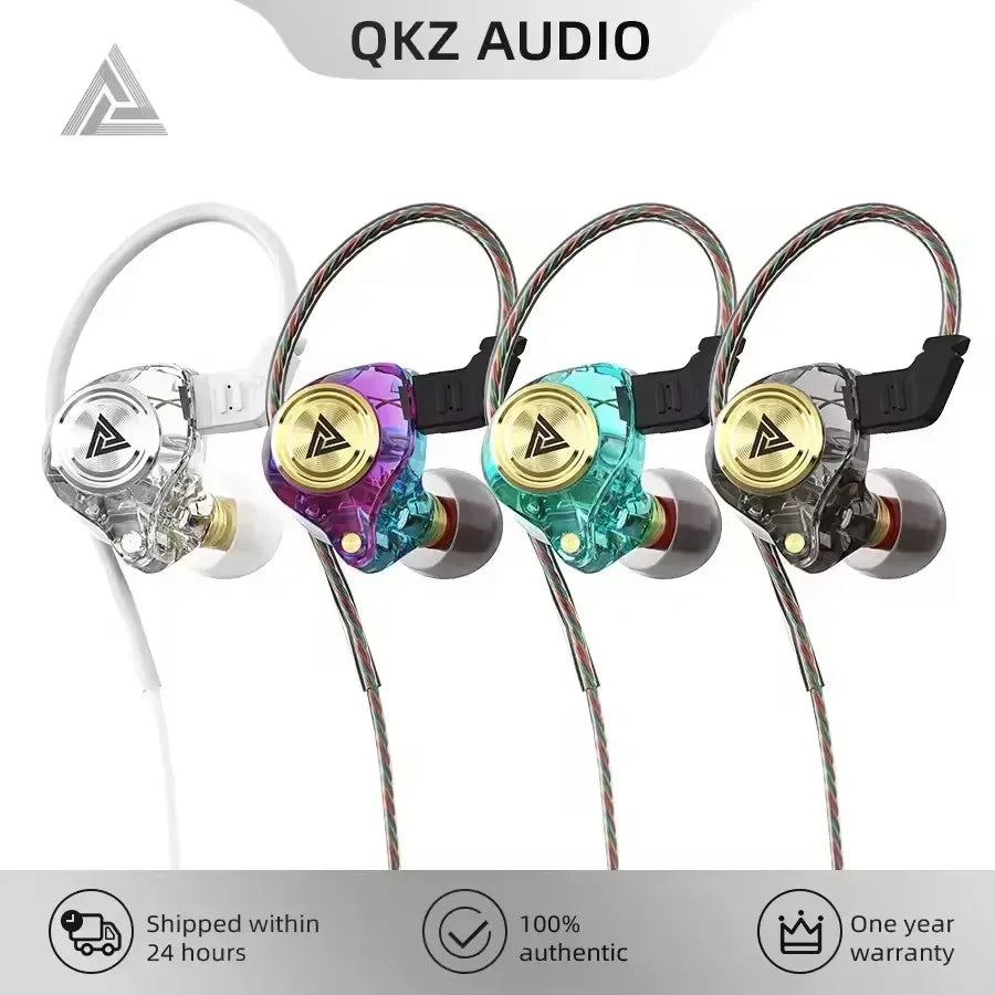 New QKZ 15D Dynamic Surround Sound Bass Earphones Earbud 3.5MM AUX In-Ear Monitor Headphones HIFI Noise Cancelling Sport Headset