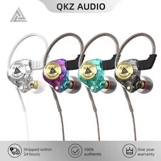 New QKZ 15D Dynamic Surround Sound Bass Earphones Earbud 3.5MM AUX In-Ear Monitor Headphones HIFI Noise Cancelling Sport Headset