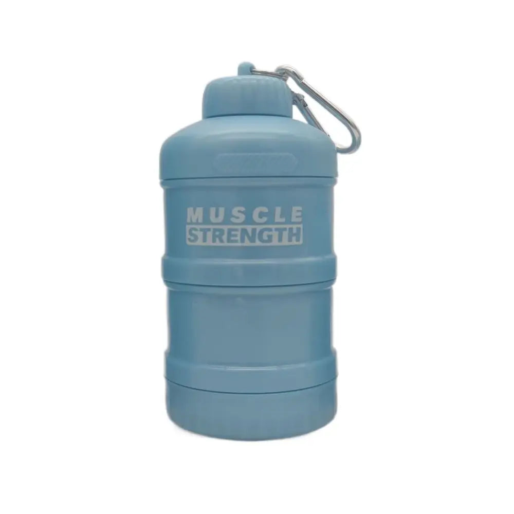 1/2/3-layer Portable Protein Powder Box with Mountaineering Buckle Funnel Powder Box Fitness Supplement Bottle Handle Layered