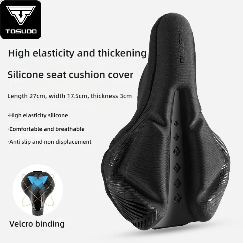 TOSUOD Ultra-Soft Mountain Bike Silicone Thickened Waterproof Road Bike Seat Cover Accessories