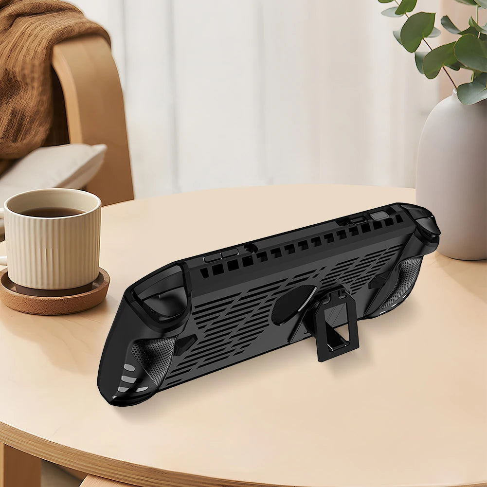 For MSI Claw A1M Handheld Console Case Soft TPU Protective Shell Shockproof Back Cover with Kickstand Game Accessories