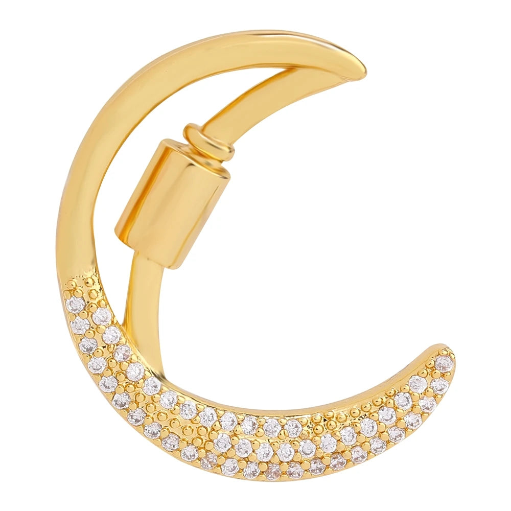 Juya 18K Gold Plated 26 Alphabet Letters Pendant Fasteners Bolt Carabiner Clasps For DIY Women Mesh Chains Name Jewelry Making