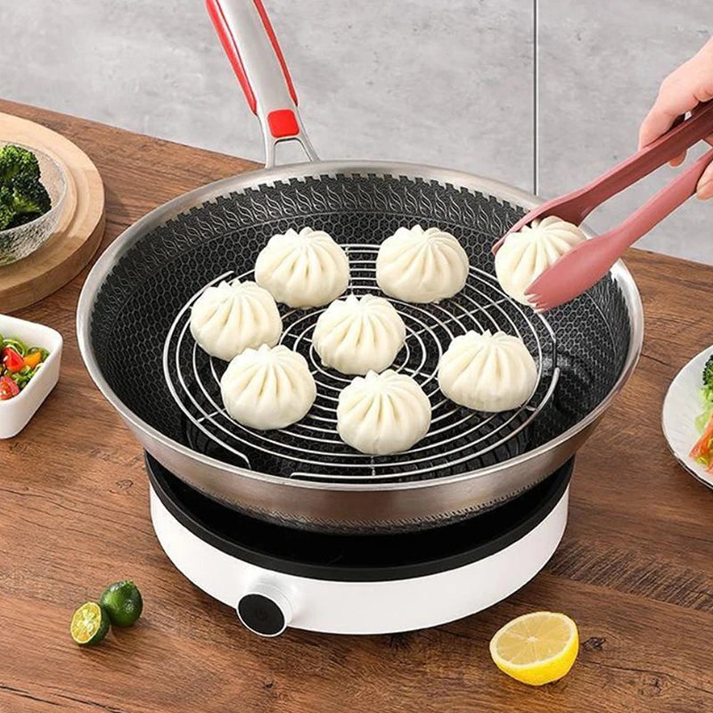 Stainless Steel Steaming Rack Multifunction Steamer Rack Pot Steaming Tray Grill Stand For Dumpling Egg Kitchen Cooking Utensils