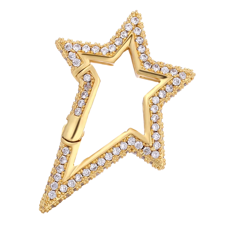 Juya 18K Gold Plated 26 Alphabet Letters Pendant Fasteners Bolt Carabiner Clasps For DIY Women Mesh Chains Name Jewelry Making