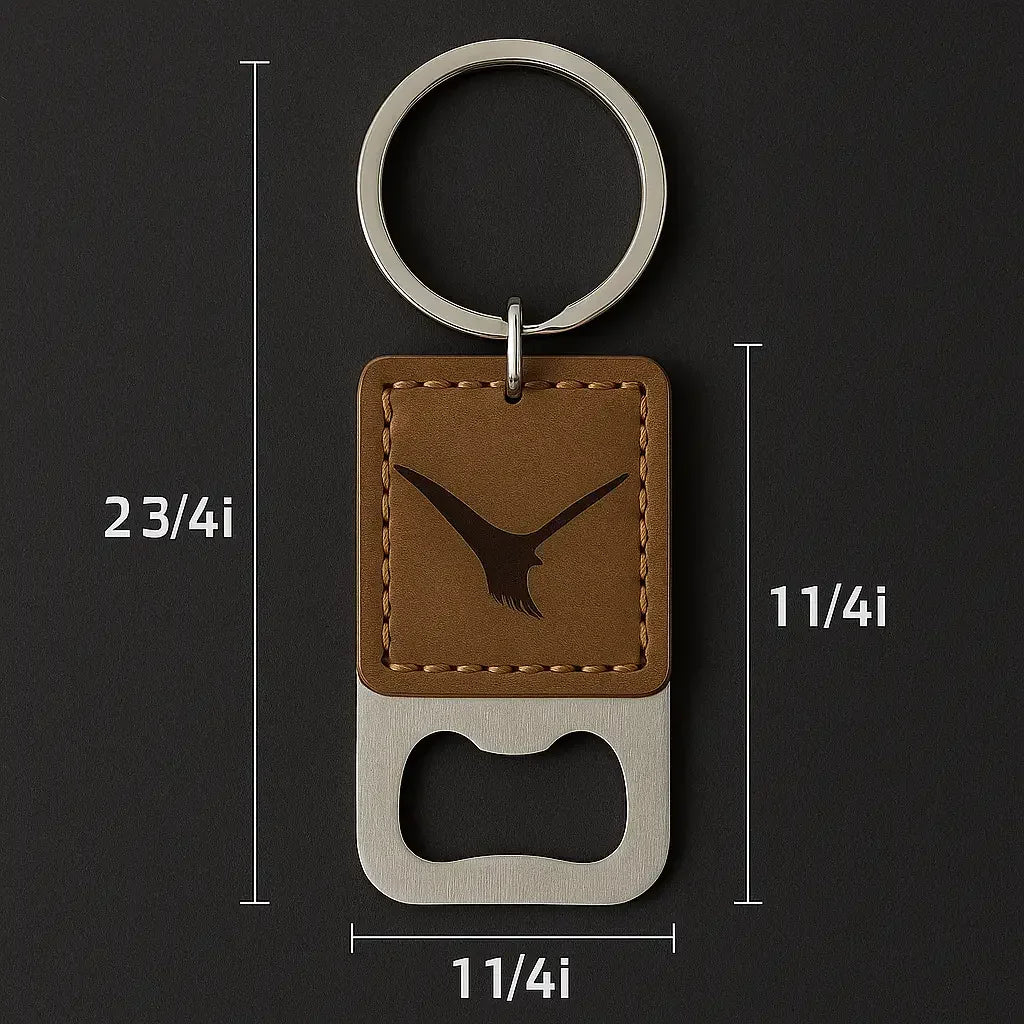 Leather Keychain with Bottle opener customize laser engraving