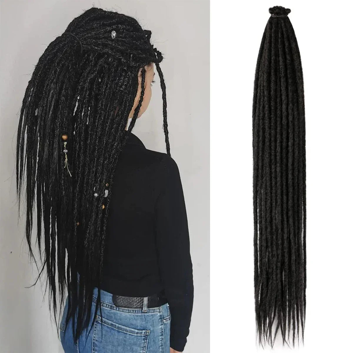 24 Inch Synthetic Dreadlock Hair Extensions