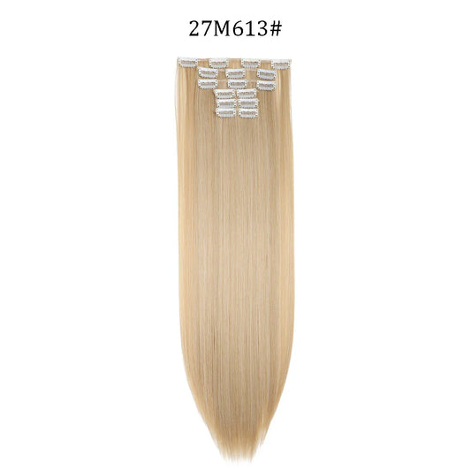 24 Inches Synthetic Long Straight Hair Extensions Set