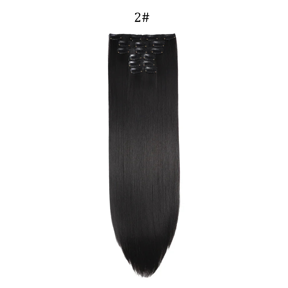 24 Inches Synthetic Long Straight Hair Extensions Set