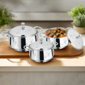 Stainless Steel German Handi (Laser Design) Set of 3 | Premium