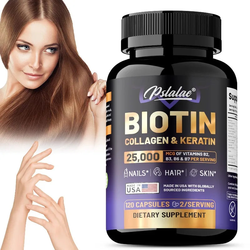 Biotin Collagen Keratin Supplement - Supports Skin and Nail Health, Promotes Hair Growth and Maintains Healthy Vitality