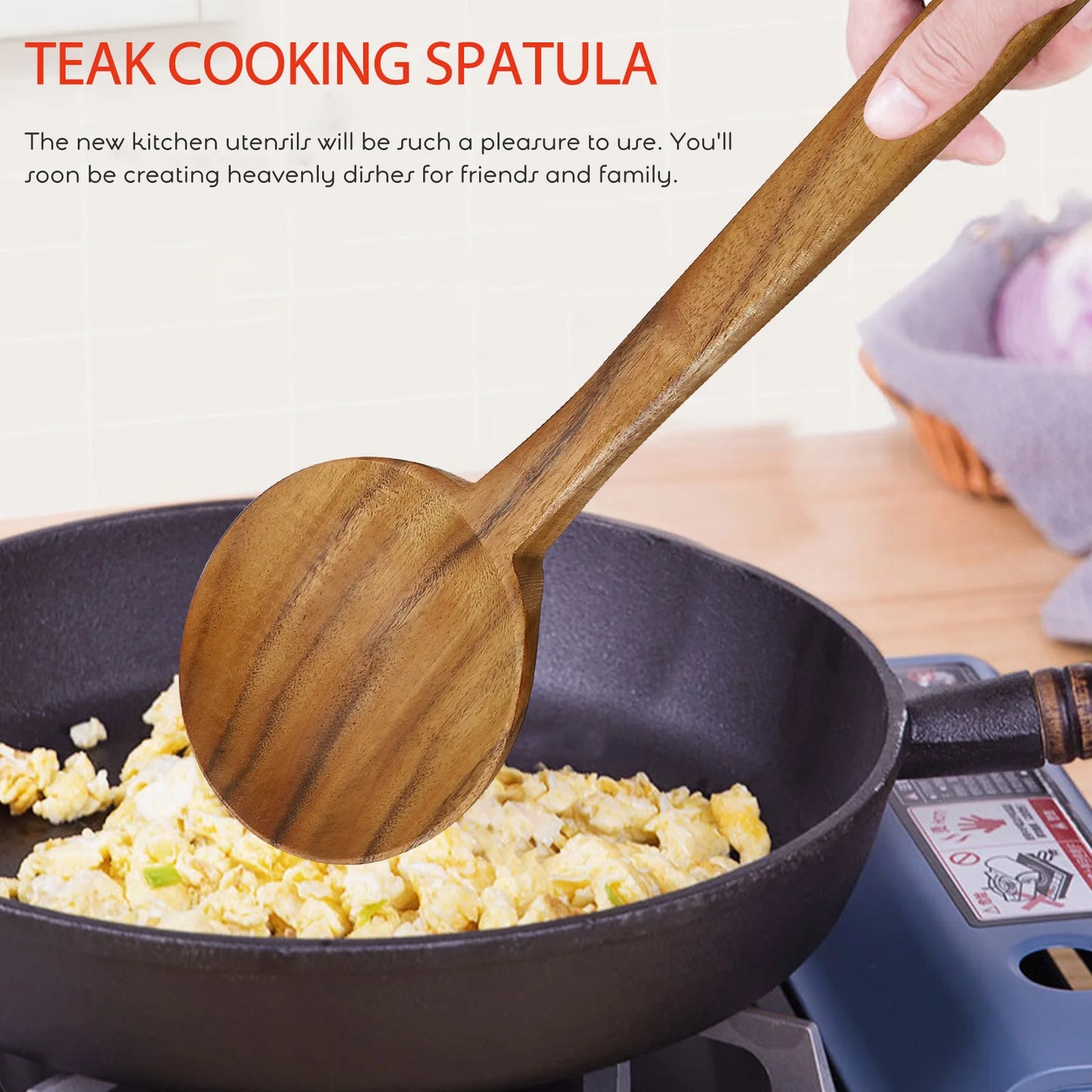 Premium Teak Wood Cooking Ladle Long Handle Soup Spoon Non-Scratch Kitchen Utensil Heat Resistant Wooden Tableware For Home