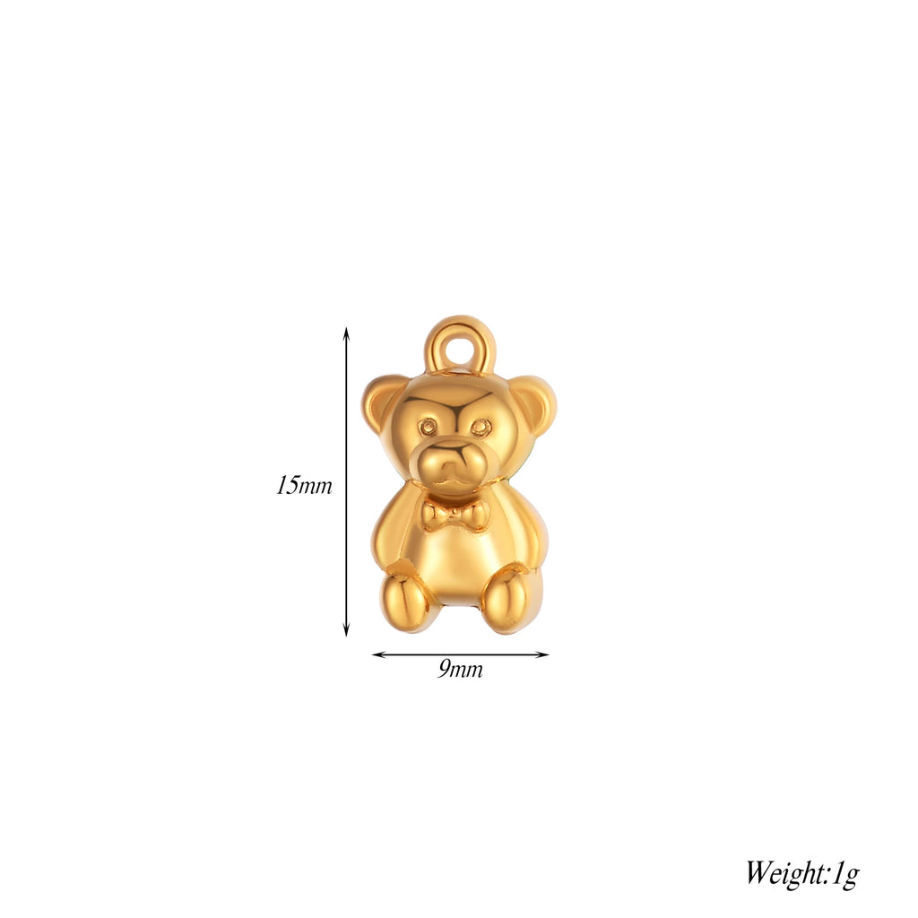 2Pcs DIY Fashion Charm Star Moon Unicorn Bear DIY Jewelry Making Supplie Stainless Steel Necklace Earring Bracelet Pendants