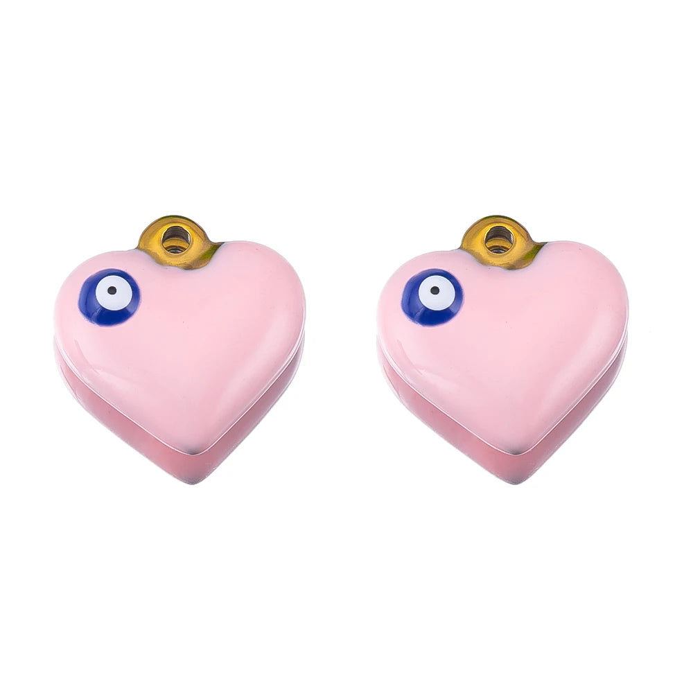 New Fashion Stainless Steel Pendant Circle Heart Pendant,Multi-color Available for Necklace, Earrings, Jewelry Making DIY Crafts