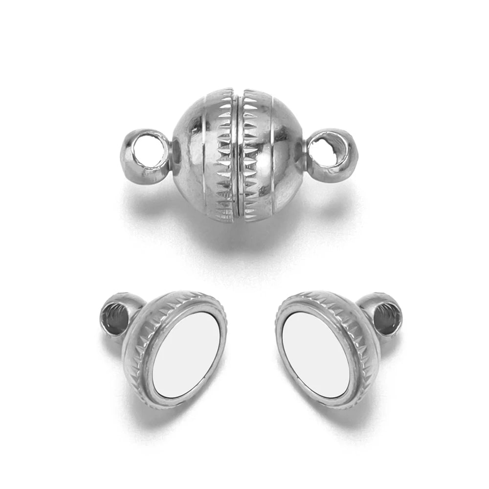 5pcs/lot Copper Strong Magnetic Clasps Round End Clasp Connectors For Jewelry Making DIY Handmade Bracelet Necklaces Accessories