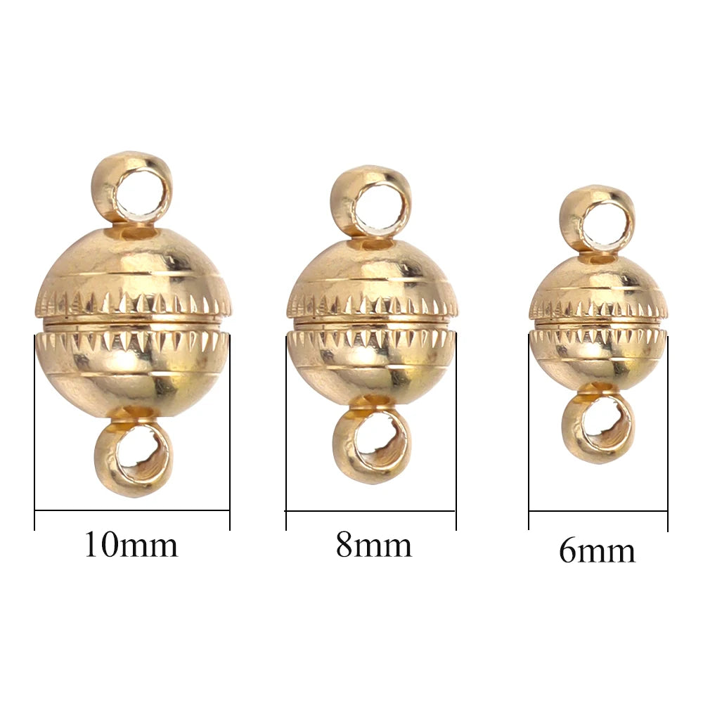 5pcs/lot Copper Strong Magnetic Clasps Round End Clasp Connectors For Jewelry Making DIY Handmade Bracelet Necklaces Accessories