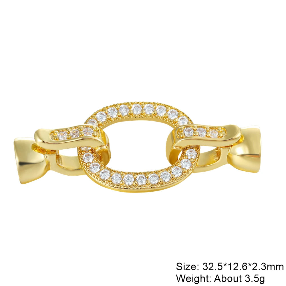 Juya 18K Gold Plated Decorative Connector Fastener Clasps Accessories For DIY Women Needlework Beads Gems Pearls Jewelry Making