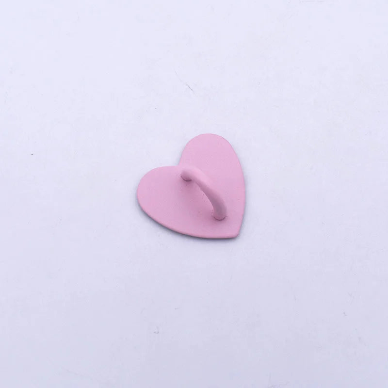New 1Pc Self Adhesive Metal Heart Phone Charm Holder Mobile Phone Case Finger Ring Stand Hooks Buckle Charms Clasp Accessories
