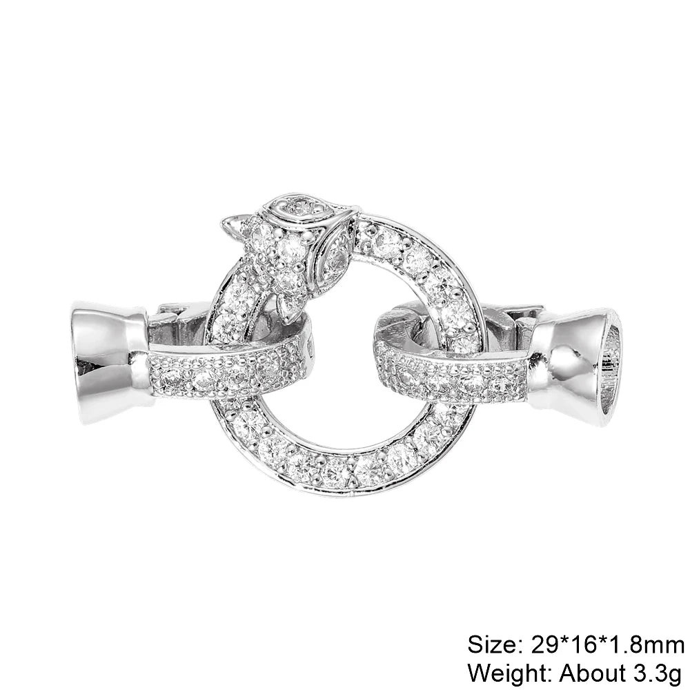 Juya 18K Gold Plated Decorative Connector Fastener Clasps Accessories For DIY Women Needlework Beads Gems Pearls Jewelry Making