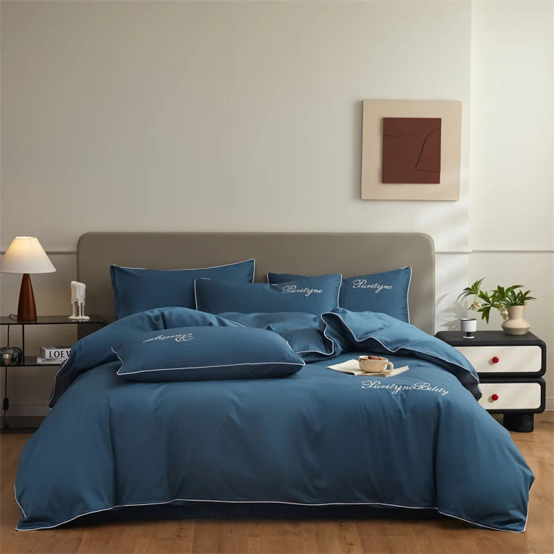 3pcs 100% Egyptian Cotton Duvet Cover Set 1pc Duvet Cover and 2pcs Pillowcases 150*200/200*230cm Single/double Queen King Size