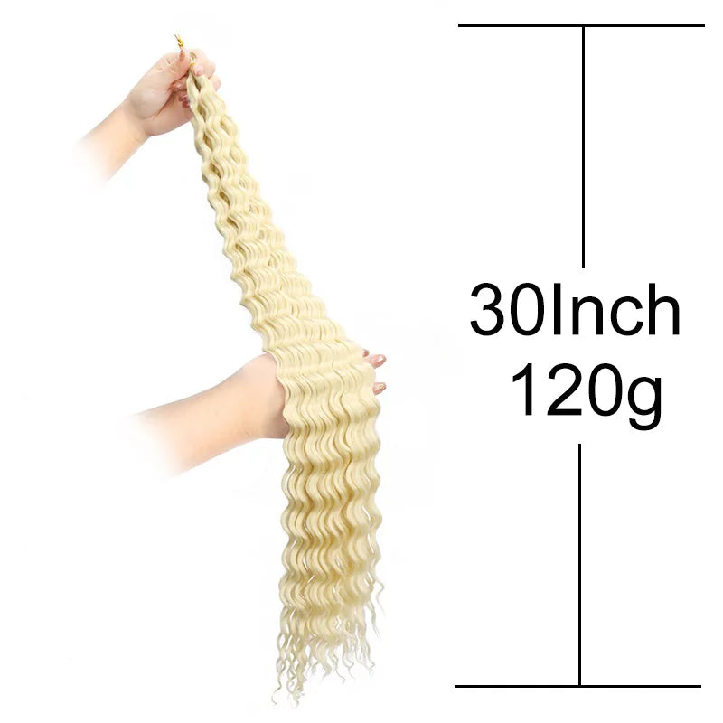 30 Inch Deep Wave Crochet Hair Extensions