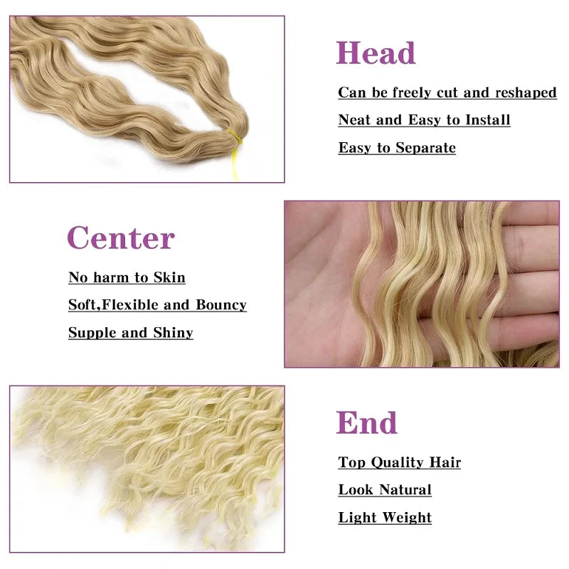 30 Inch Deep Wave Crochet Hair Extensions