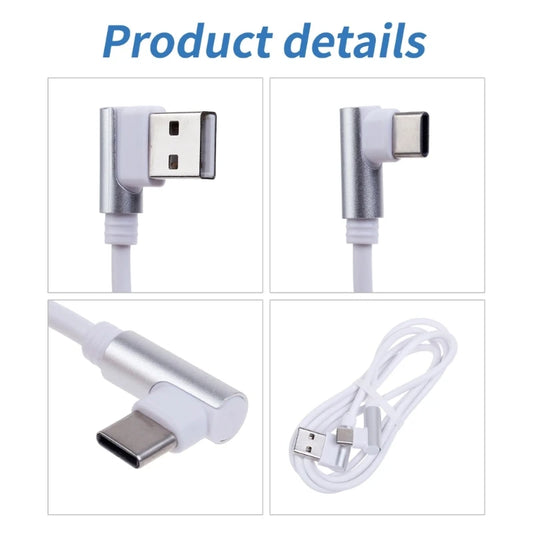 USB C 90 Degree Elbow USB To Type C Charger Cord Cable for Samsung Xiaomi Mobile Phone Accessories 3A Fast Charging USB Cable