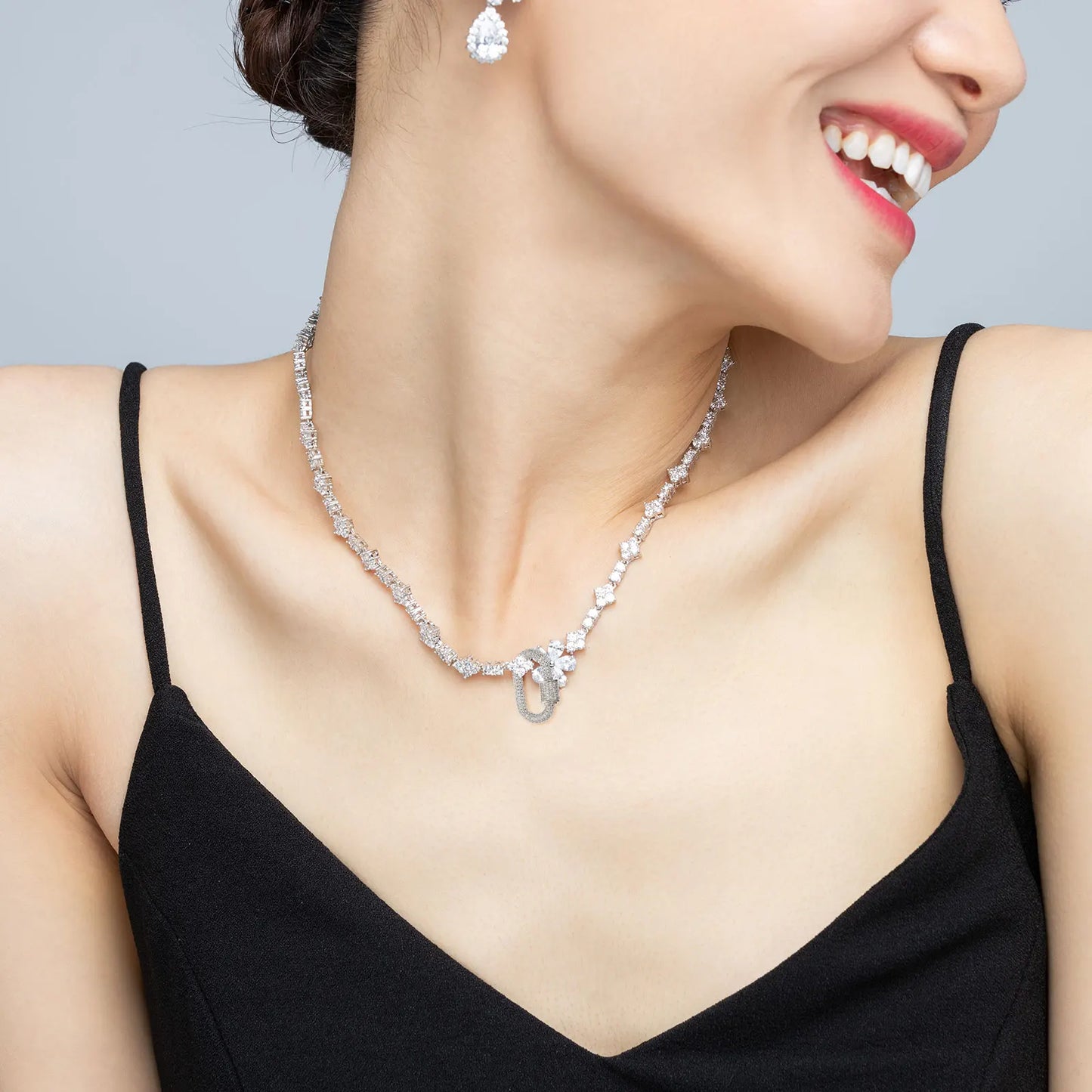 Jewelry Necklace Connecting Clasp Metal Chain Link Screw Lock DIY Rhinestone Lobster Clasp