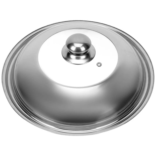 Stainless Steel Pot Lid With Clear Tempered Glass Cover Anti-Scald Vent Universal Fit For Cookware Kitchen Gadget Cooking Pot