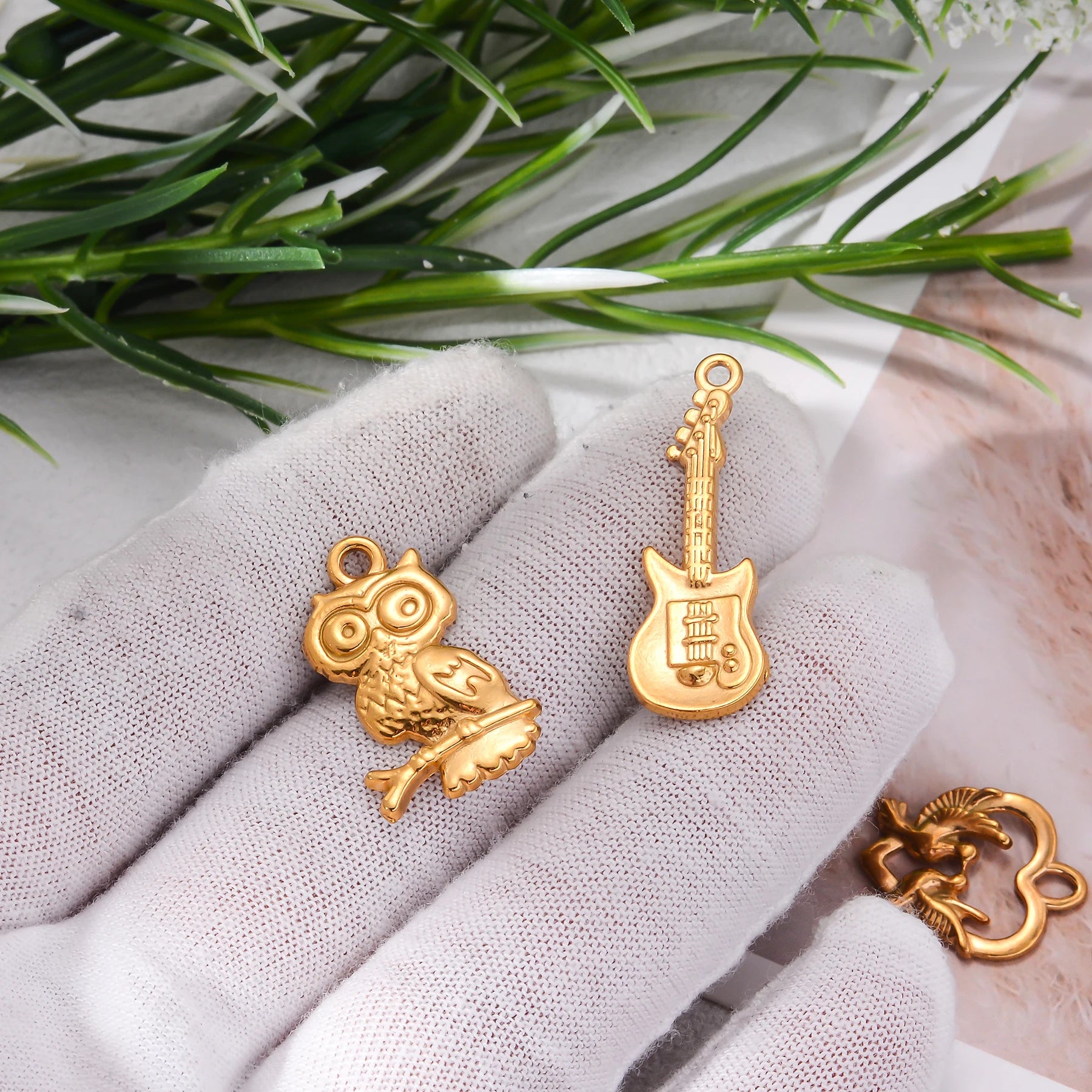 2Pcs DIY Fashion Charm Star Moon Unicorn Bear DIY Jewelry Making Supplie Stainless Steel Necklace Earring Bracelet Pendants