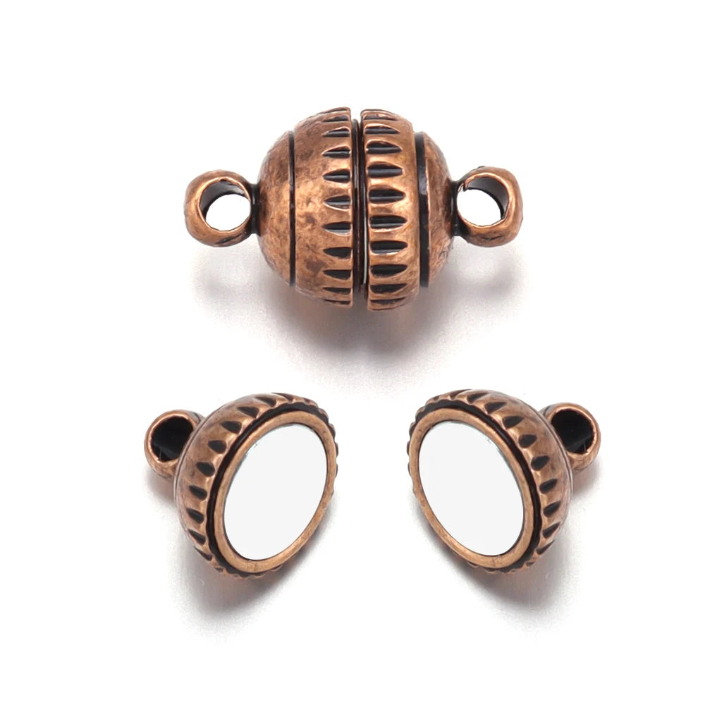 5pcs/lot Copper Strong Magnetic Clasps Round End Clasp Connectors For Jewelry Making DIY Handmade Bracelet Necklaces Accessories