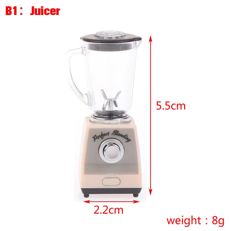 1:12 Dollhouse Miniature Juice Machine Cup Set Coffee Machine Mixer Machine Model Kitchen Doll Electrical Appliance Model Toys