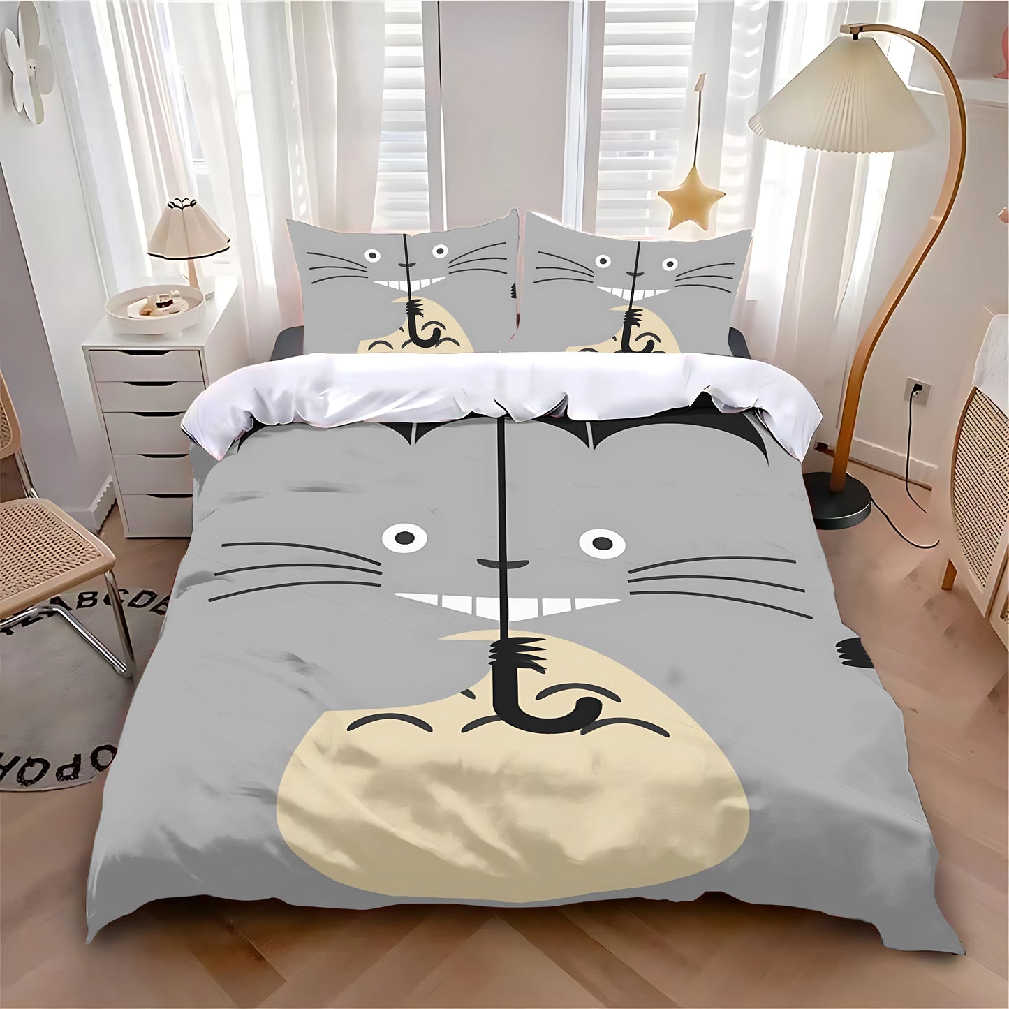 Duvet Cover Pillowcase Bedding Set Hot Anime Cute T-Totoroes Adult Boy Girl Bedroom Decoration Children Single Double Large Size