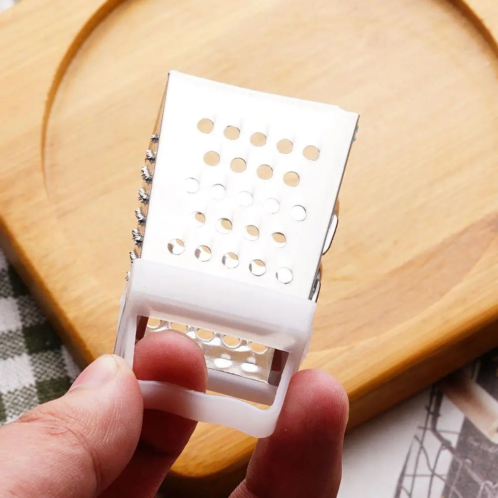 Stainless Steel Mini Four-Sided Grater Planer Multipurpose Vegetables Cutter 4 Sided Blades Household Box Grater Container