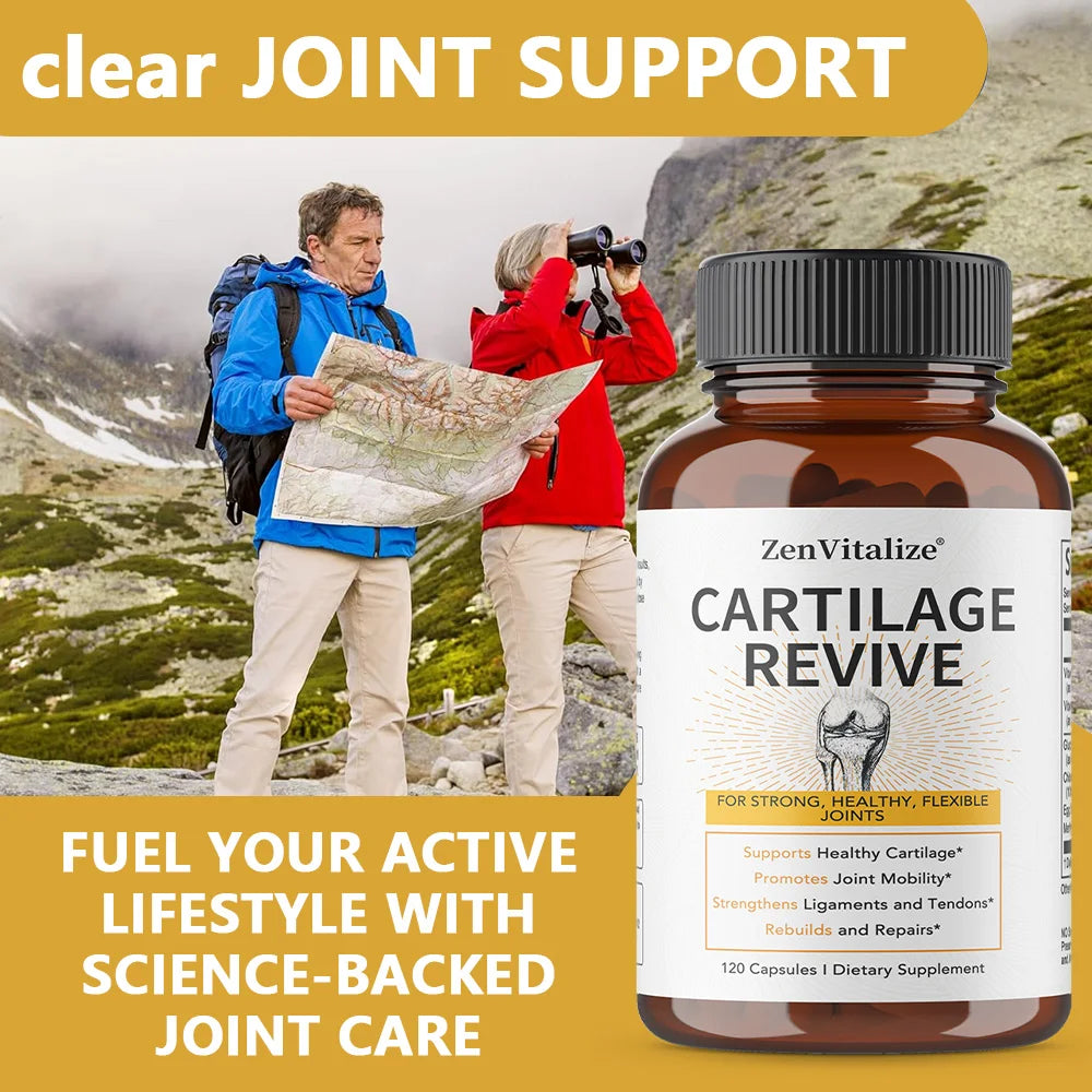 Cartilage Regeneration Supplement - Contains Type II Collagen, Glucosamine, MSM, Vitamin D3, Vitamin C - Promotes Joint Mobility