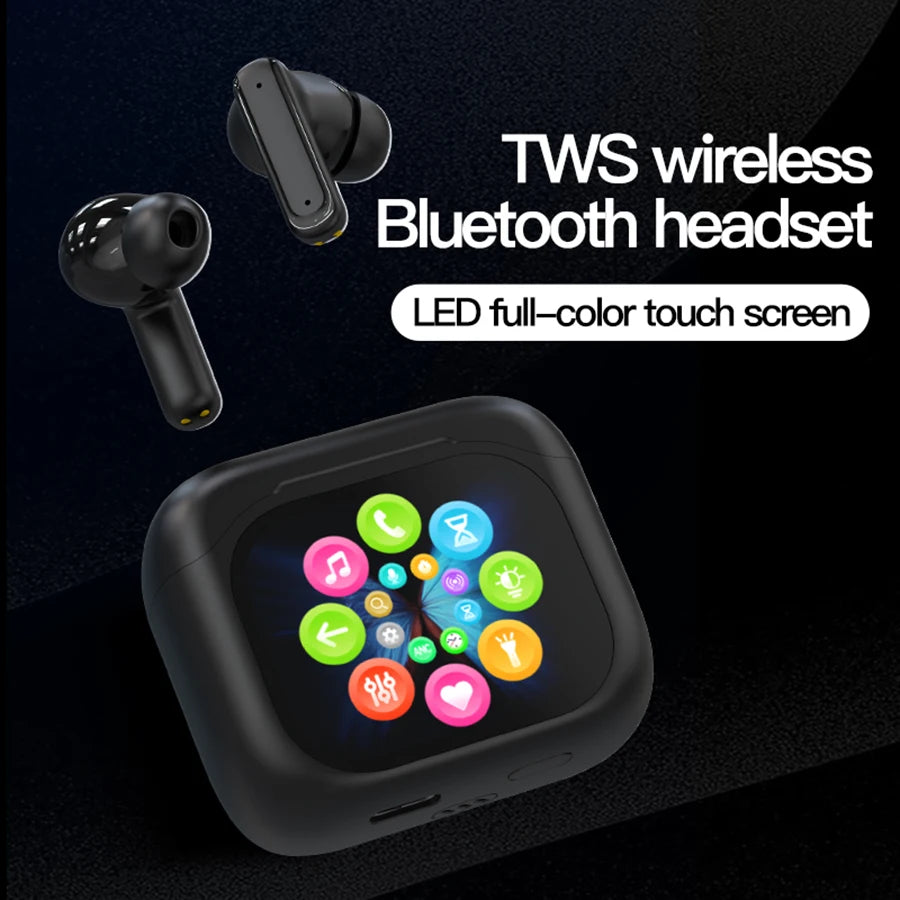 Smart AI Translation Bluetooth Earphones With LCD Display Noise Reduce New Wireless Digital Long Battery Life Display Headphone