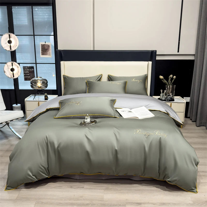 3pcs 100% Egyptian Cotton Duvet Cover Set 1pc Duvet Cover and 2pcs Pillowcases 150*200/200*230cm Single/double Queen King Size