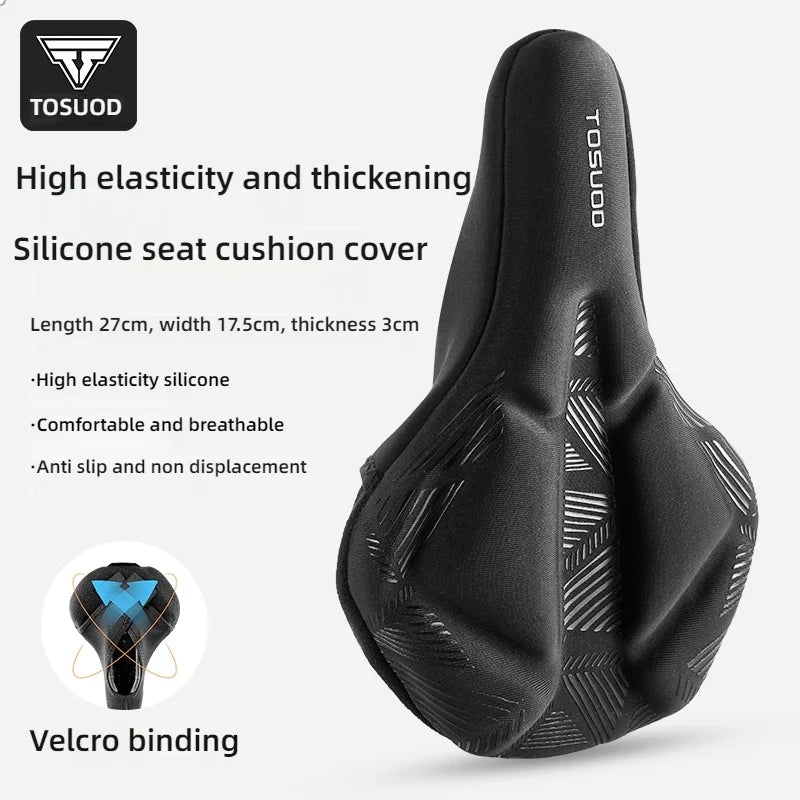TOSUOD Ultra-Soft Mountain Bike Silicone Thickened Waterproof Road Bike Seat Cover Accessories