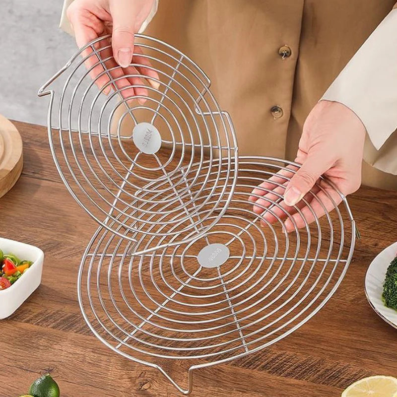 Stainless Steel Steaming Rack Multifunction Steamer Rack Pot Steaming Tray Grill Stand For Dumpling Egg Kitchen Cooking Utensils