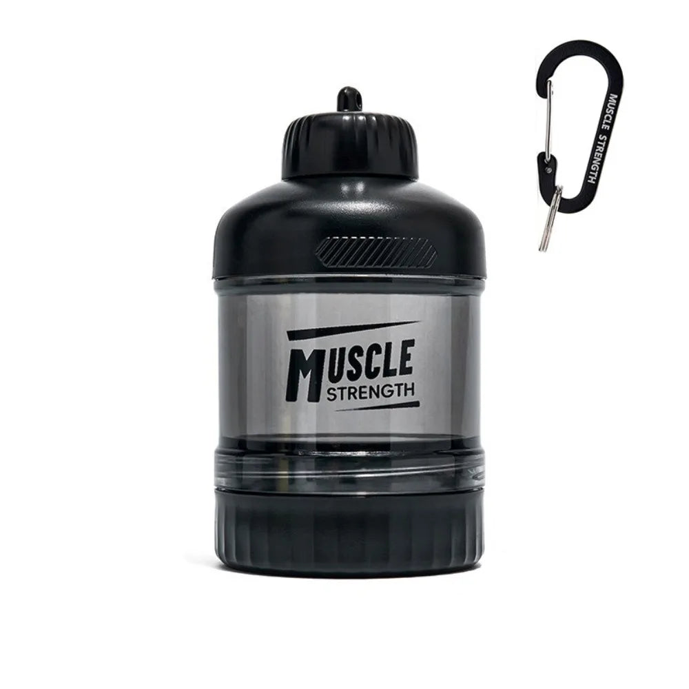 1/2/3 Layer Protein Powder Box Plastic Portable Funnel Fitness Supplement Bottle Durable with Mountaineering Buckle Snack Can