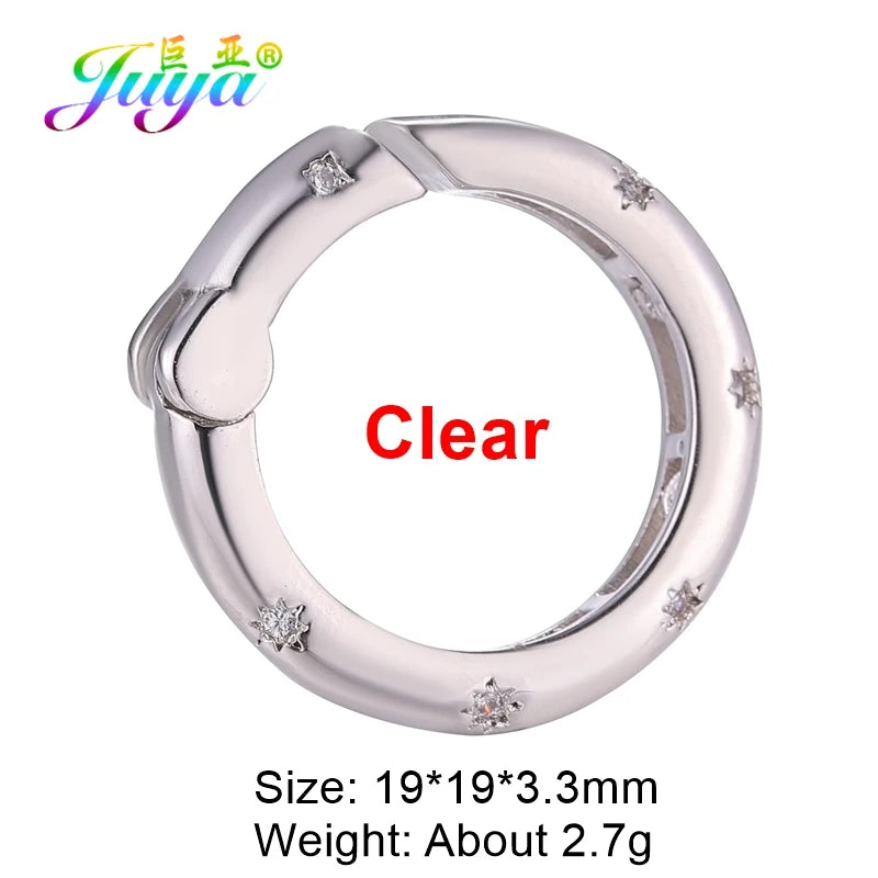 Juya 18K Gold Plated 26 Alphabet Letters Pendant Fasteners Bolt Carabiner Clasps For DIY Women Mesh Chains Name Jewelry Making