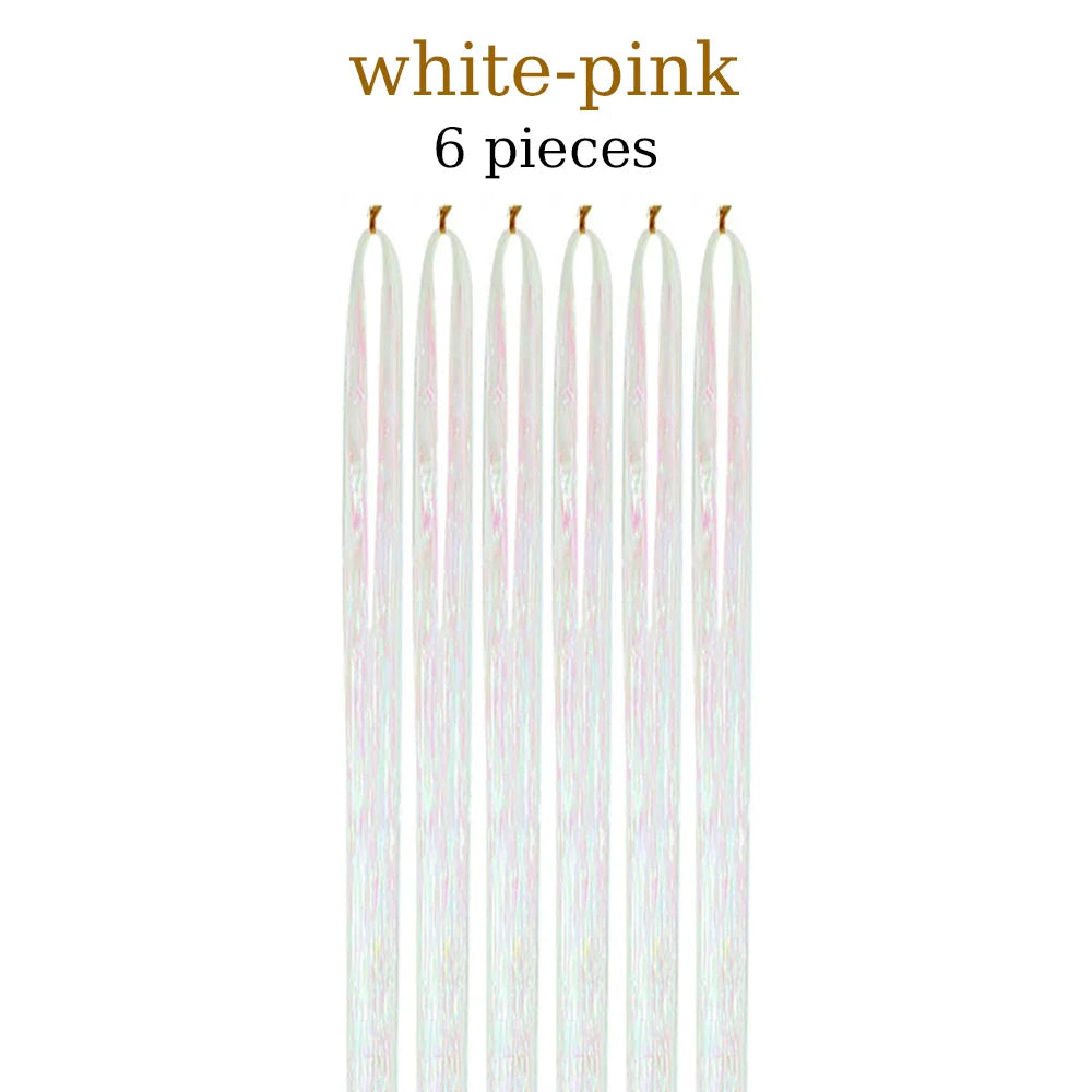 48 Inch Synthetic Hair Tinsel Kit 12 Colors Sparkling Extensions