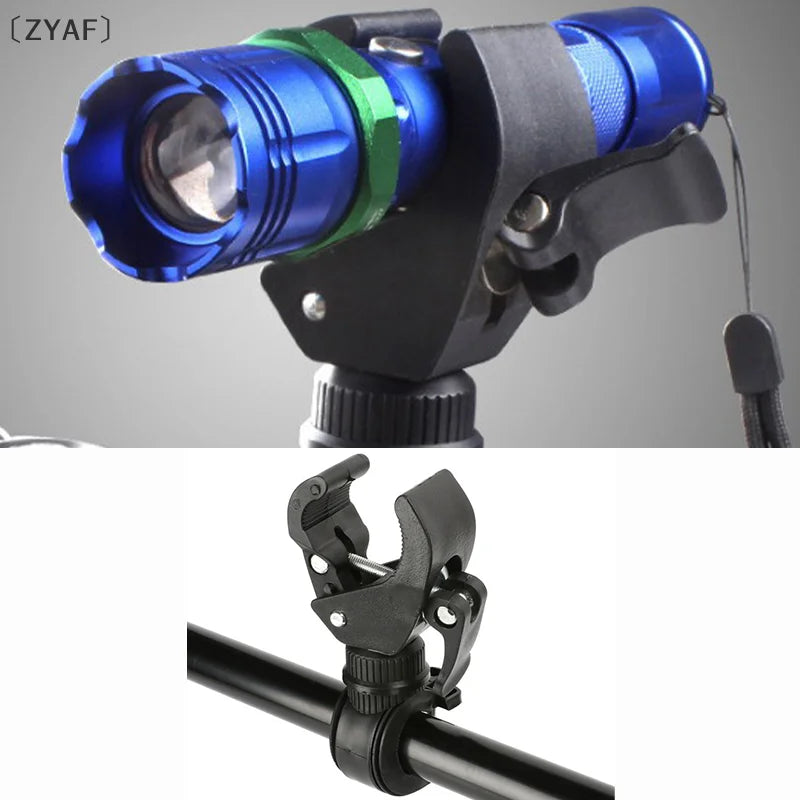 〔ZYAF〕Bicycle Light Mount - 360° Rotatable Bike Lamp Bracket With U-Shape Clip, Cycling Accessory For Flashlights