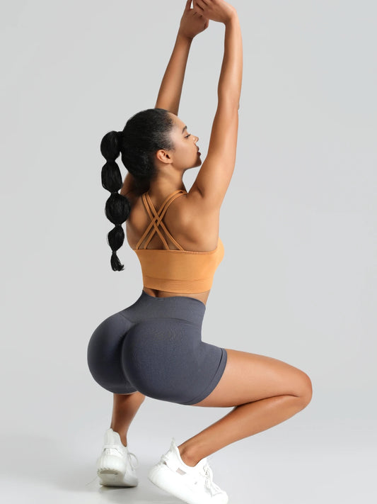 High Waisted Yoga Shorts Women Butt Lifting Tummy Control Workout Fitness Running Stretchy Booty Lift Leggings Gym Activewear